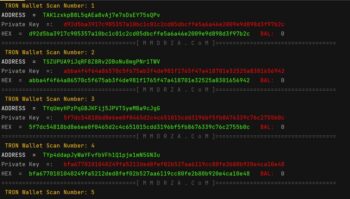 Tron private key hack crack generator address and check balance with python