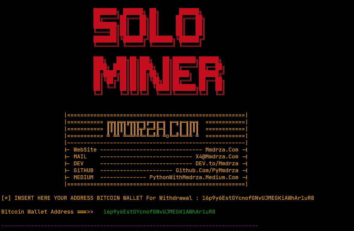 Bitcoin mining with python (solominer)