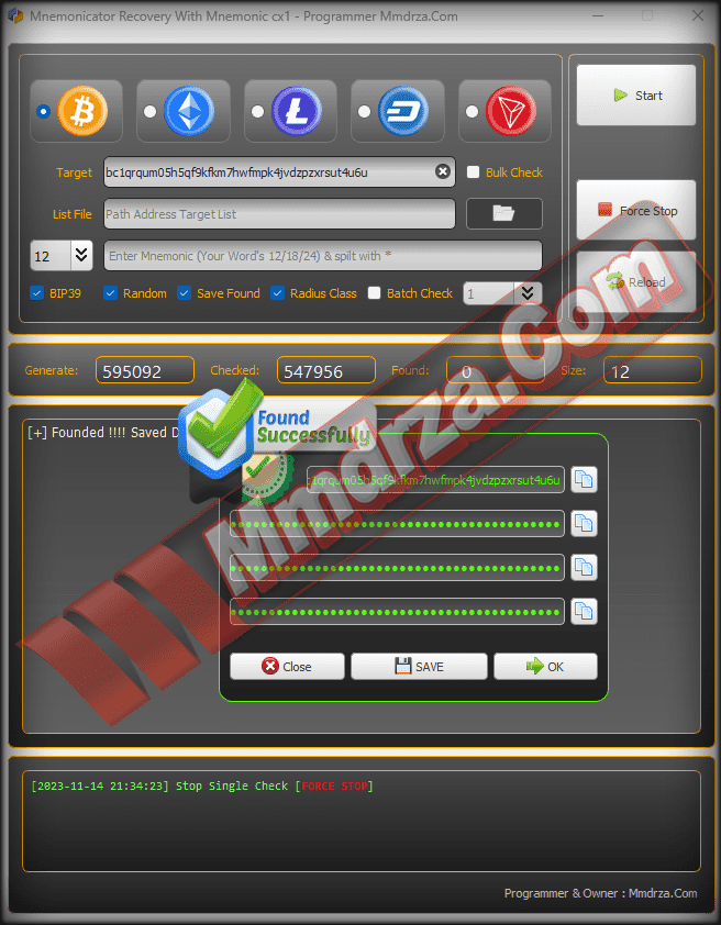 Screen found for recovery mnemonic with mnemonicator