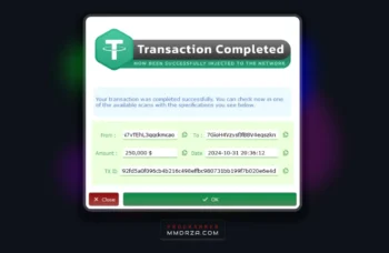 Screen from create successfully transaction